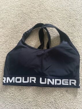 Under Armour Black Racerback Sports Bra with Logo Band